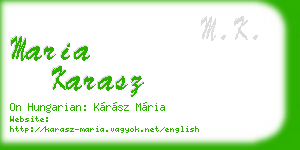 maria karasz business card