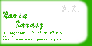 maria karasz business card